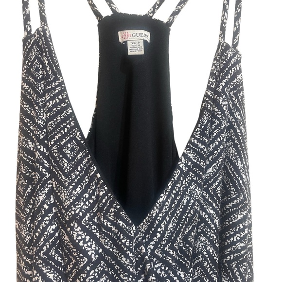 Guess XS black and white Aztec geometric wrap dress with tie waist - Picture 2 of 3